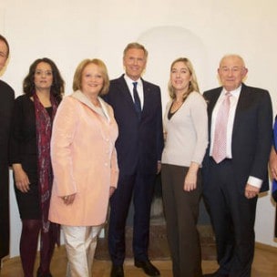 Akademiedirektor Udo HAHN,   Laudatorin Hilal SEZGIN,   Laudatorin Bundesministerin a.D. Sabine LEUTHEUSSER-SCHNARRENBERGER,   Bundespraesident a.D. Christian WULFF,   Preistraegerin Constanze KURZ, Guenther (Guenther) BECKSTEIN und Sabine RUEDIGER-HAHN (RÜDIGER-HAHN).
Evangelische Akademie Tutzing, Festakt zur Toleranzpreisverleihung 2014 / am 30.10.2014 in TUTZING / Evangelische Akademie Tutzing / DEUTSCHLAND.
[ F o t  o / C r e d i t :  O r y k  H A I S T , Tel: 0172-8913335, www.fotohaist.de,
O r i g i n a l d a t e i n a m e:  _5D30030], [D]