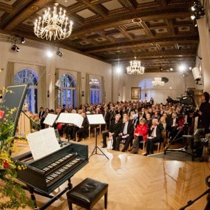 Grosser Musiksaal, Blick auf die Ehrengäste,25.01.2012, Evangelische Akademie Tutzing, Neujahresempfang,
TUTZING, DEUTSCHLAND, [ F  o t  o / C r e d i t :  O r y k  H A I S T , Tel: 0172-8913335, www.fotohaist.de], [D]