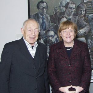 Tutzing in der Evangelischen Akademie-Frühjahrstagung des Politischen Clubs Thema "Mit der Religion an die Macht?". 
Dr.Heiner Geißler,Bundesminister a.D. und Leiter des Politischen Clubs-Angela Merkel, Bundesvorsitzende der CDU