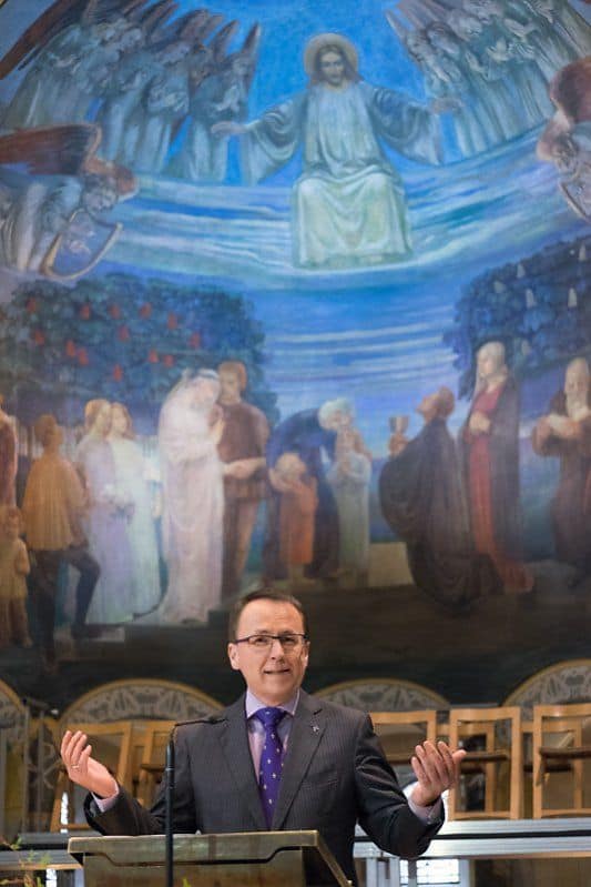 Akademiedirektor Udo Hahn hält das Grußwort bei der Kanzelrede