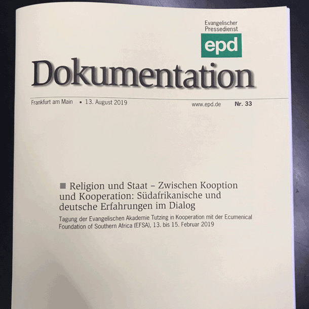 epd-Dokumentation zur Südafrika-Tagung "Religion und Staat - Zwischen Kooption und Kooperation"