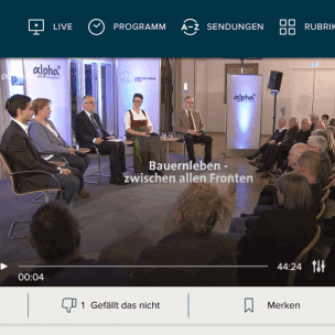 Screenshot ARD-alpha "Bauernleben" Diskussion