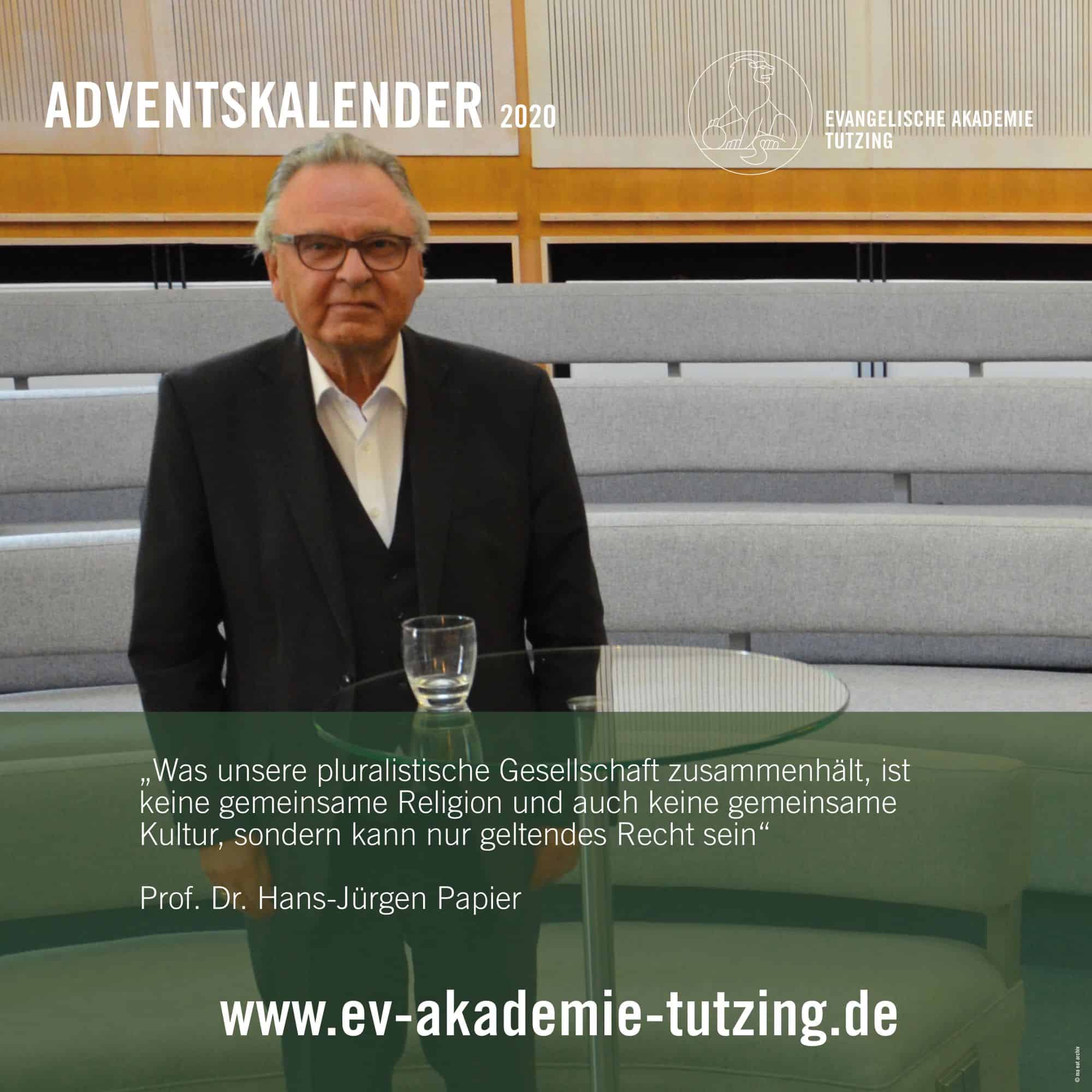 Hans-Jürgen Papier im Rotunde Talk der Evangelischen Akademie Tutzing