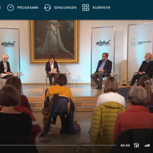 Screenshot ard-alpha-Podium "Frauen in den Religionen" Podiumsgespräch an der Evangelischen Akademie Tutzing im Oktober 2020