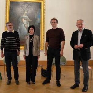 Joachim Jacob, Claudia Steinke, Gerald Knaus und Udo Hahn beim Podiumsgespräch am 11.10.2021 in der Evangelischen Akademie Tutzing (eat archiv)