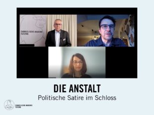 "Die Anstalt"-Debatte an der Evangelischen Akademie Tutzing: mit Udo Hahn mit Dietrich Krauß und Kateryna Stetsevych (Bild: eat archiv)