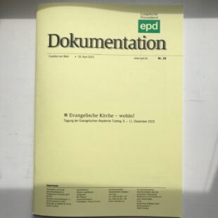 EPD Dokumentation vom April 2023, Dokumentation der Tagung vom Dezember 2022 "Evangelische Kirche - wohin?" Foto: dgr/eat archiv