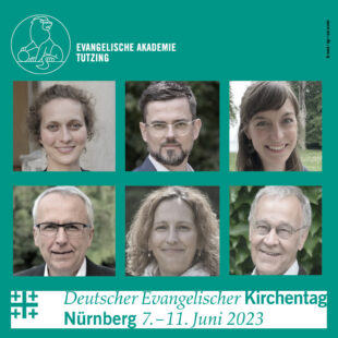 Die Evangelische Akademie Tutzing auf dem Kirchentag in Nürnberg. (Fotos/ Collage: ma/ dgr / Haist / eat archiv)