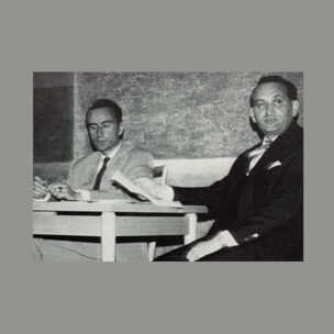 Egon Bahr (rechts) und Matthias Walden 1963 in der Evangelischen Akademie Tutzing (Bild: Archiv der EAT)